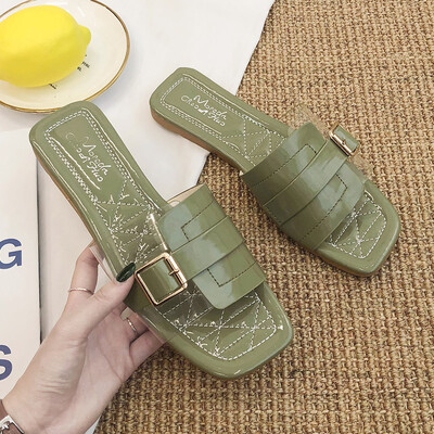 

Girls heart slippers can be wet water 2019 summer new fashion cute ins Super Fire Red drag tide