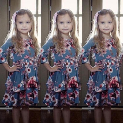 

Flower Girl Dress Floral Ruffle Baby Princess Pageant Party Bridesmaid Dress USA
