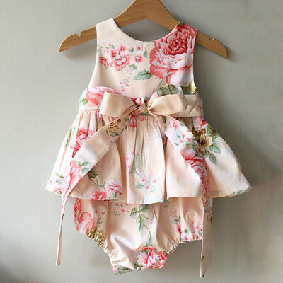 

Newborn Baby Girl Summer Flower Ruffle Romper Bodysuit Jumpsuit Outfits Sunsuit