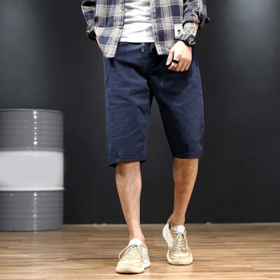 

Gobestart Mens New Fashion Summer Loose Straight Solid Casual Drawstring Short Pants