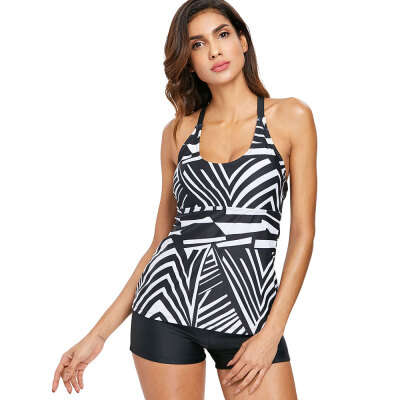 

Stripes Strappy Tankini Set