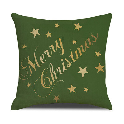 

Siaonvr Christmas Linen Skin Pillow Case Pillow Cushion Elk Snowflake Print 45×45CM