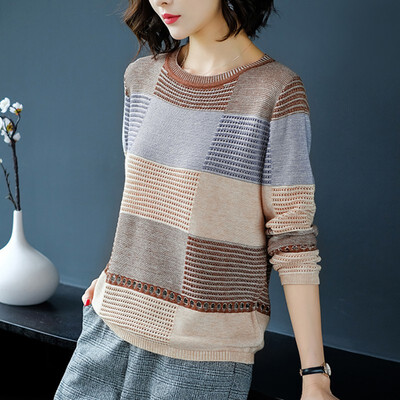 

Autumn Winter Women Knitted Round Neck Sweater Casual Soft Jumper Fashion Loose Female Elasticity Pullovers Sweater