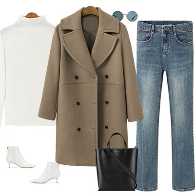 

〖Follure〗Women Fashion Loose Winter Warm Long Sleeve Button Woolen Jacket Coat