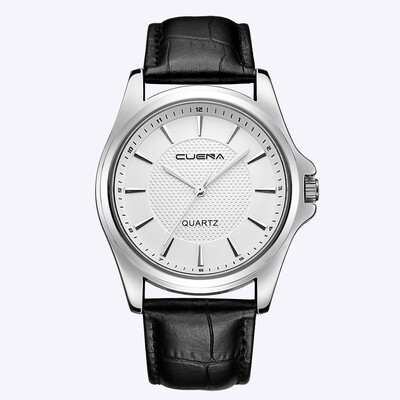 

Gobestart Fashion Mens Leather Military Casual Analog Quartz Wrist Watch Business Watches