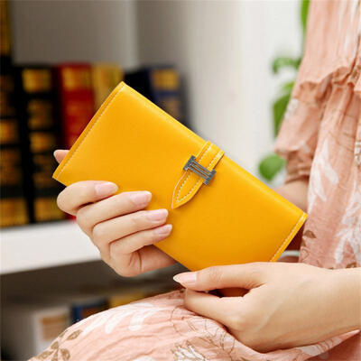 

Women PU Leather Slim Clutch Long Design Credit Card Holder Organizer Wallet