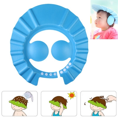 

Adjustable Baby Kids Shampoo Cap Bath Shower Cap Wash Hair Ear Shield
