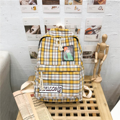 

Ins wind bag female college students shoulder bag Korean version of the tide high school gygo ancient sense girl day line canvas b