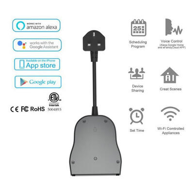 

Outdoor Smart Socket WIFI Remote Control Intelligent Home Alexa Voice Control Waterproof Socket - British Standard