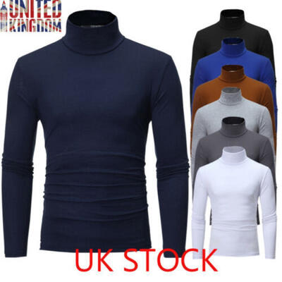 

UKStock Fashion Mens Roll Turtle Neck Pullover Knitted Jumper Tops Sweater