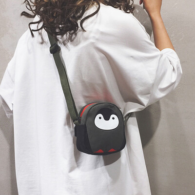 

Canvas mini bag female 2019 new ins super fire cartoon cute girl Messenger bag printing shoulder bag