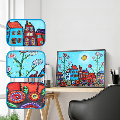 

Gobestart Special Shaped Diamond Painting DIY 5D Partial Drill Cross Stitch Kits Crystal R