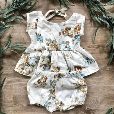 

US Fashion Kids Baby Girl Floral Tops Shorts Pants 2Pcs Set Ruffle Dress Clothes