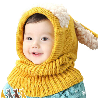 

Baby Toddler Winter Beanie Warm Hat Hooded Scarf Earflap Knitted Cap