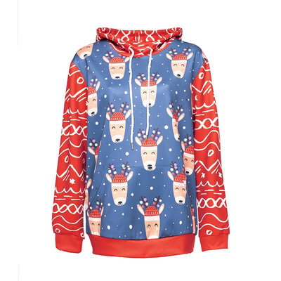 

Adult Santa Elf Anime Cosplay Sweater Unisex Christmas Costume Hooded Long Sleeve Pullover Tops Funny Printed Sweatshirt Clothes