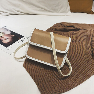 

New small bag female 2018 new tide port wind scrub vintage shoulder bag small square bag autumn&winter wild Messenger bag