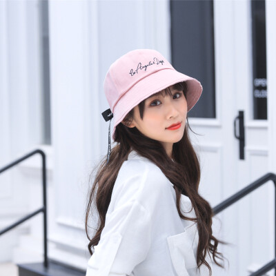 

Spring&summer new cotton letter bow fisherman Hat UV outdoor sunscreen Hat Korean version of Joker fisherman Hat