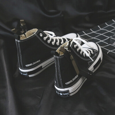 

High - profile canvas shoes girl uzzang korean students 2019 fall new hip - hop board shoes