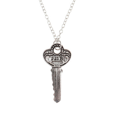 

Necklaces Pendants for men women movie Detective Sherlock Holmes key room 221B zinc alloy link chain