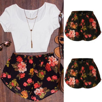 

Hot Fashion Women Short Pants Casual Printed Sports Short Summer Beach Hot Pants