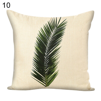 

45x45cm Green Leaf Square Throw Pillow Case Cushion Cover Sofa Bed Car Decor