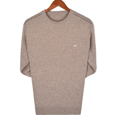 

Hengyuanxiang sweater men winter 2018 new round neck pullover sweater simple slim warm sweater light gray 115180XL