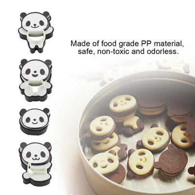 

Greensen 4PCS Set DIY Creative Plastic Cartoon Panda-shaped Cake Cookie Bakeware Baking Mold