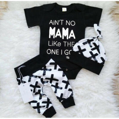 

3Pcs Newborn Baby Boys Girl Cotton Tops Romper Pants Leggings Outfits Clothes US