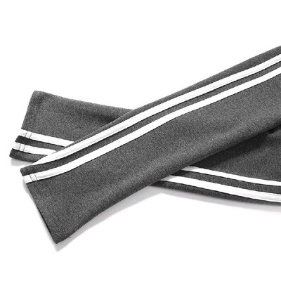 

Women Light Pant Autumn Activewear Mid Waist Vertical Stripe Obviously Thin Ninth Elastic Legging Casual Wearing