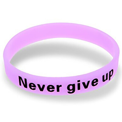 

Fashion Unisex Never Give Up Letter Motivational Silicone Bracelets Rubber Band Sports Wristbands Inspirational Bracelets