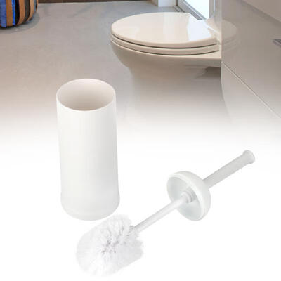 

Greensen White Long Handle Plastic Toilet Brush with Holder Bathroom Brush Cleaning Tool for Home Hotel