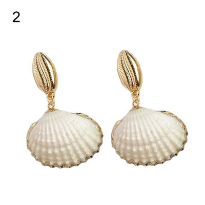 

Fashion Women Faux Pearl Cowrie Shell Charm Earrings Beach Jewelry Birthday Gift