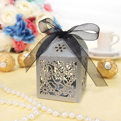 

10PcsSet Love Heart Party Wedding Hollow Candy Boxes