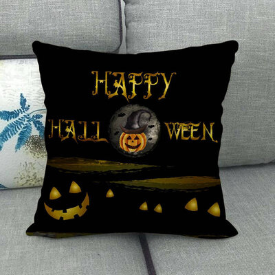 

1pcs Pumpkin Print Cotton Linen Cushion Cover Pillow Case Sofa Home Cat Lovely