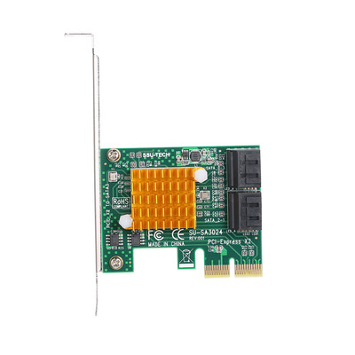 

PCI-E X2 to 4 Port SATA3 6Gbps Card Express Card SSD Tiering Controller Adapter with Driver CD for Big&Small PC Case