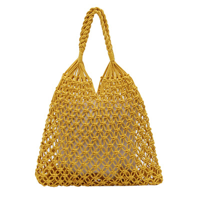 

Ins Hot Straw Totes Womens Handbag Vacation Bohemian Rattan Cotton Rope Hollow Woven Beach Bags Fashion Shoulder Bag T3G