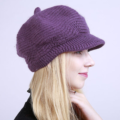 

Tailored Women Winter Design Line Solid Ear Protector Slouchy Berets Hat