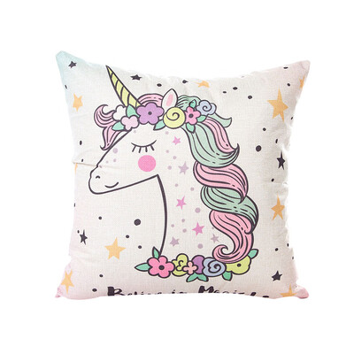 

18 x 18IN Unicorn Series Cotton Linen Decorative Zippered Throw Pillow Cases for Couch Sofa Chairs Office Home Decor