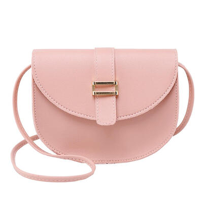 

Solid Color Semicircle Shoulder Handbags Women Leather Crossbody Phone Bags