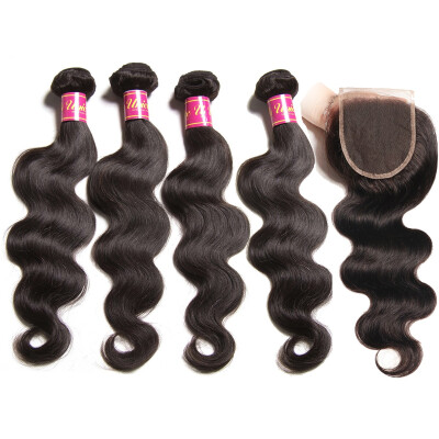 

UNice Human Hair Extensions 8A Brazilian Hair Bundles with Closure Body Wave