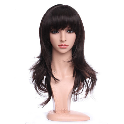 

Long Curly Synthetic Wig with Bangs Hair Wigs Heat Resistant Full Wig Full Head for Women