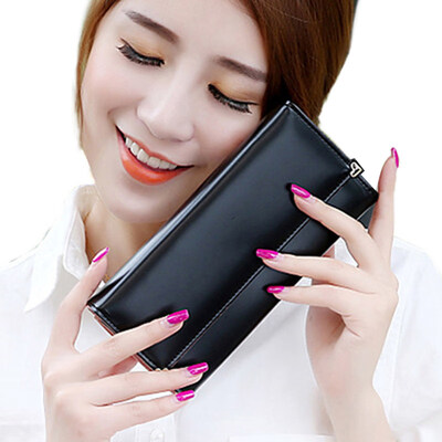 

Women Fashion Long Phone Solid Color Wallet Card Cash Holder Clutch Bag Purse