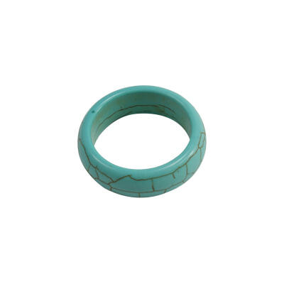 

Synthetical Howlite Wide Band Ring Turquoise about 17mm inner diameter 78mm wide