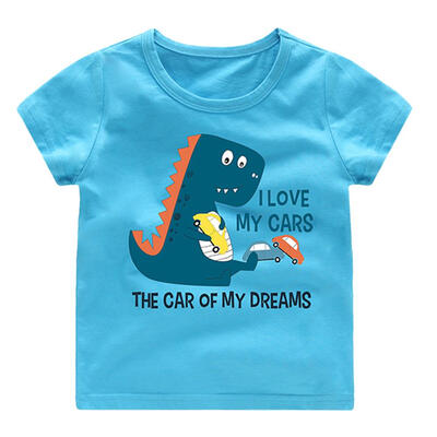 

Summer Simple Boys Girls Cute Dinosaur Casual T-shirt Daily O-Neck Tees