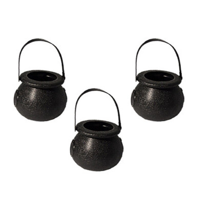 

3Pcs Scary Skull Candy Kettles Pot Hanging Horror Props Halloween Decoration