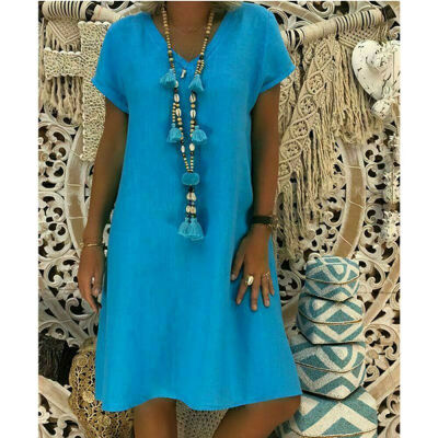 

Women Summer Boho Long Maxi Dress Evening Cocktail Party Beach Dresses Plus Size