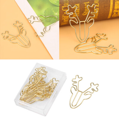 

Greensen 10pcs Deer Head Shape Paper Clips Bookmark Marking Document Organizing Clip Stationery Supplies