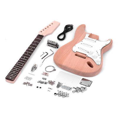 

Muslady ST Style Unfinished DIY Electric Guitar Kit Mahogany Body Maple Guitar Neck Rosewood Fingerboard