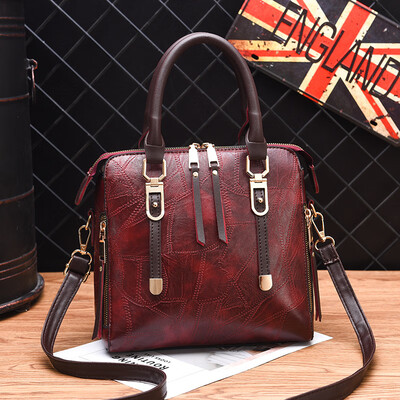 

2019 spring PU leather Europe&America big bag shoulder bag simple handbag diagonal bag fashion handbag