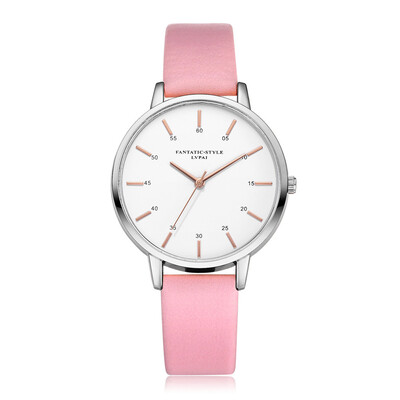 

Hot Sale Women Watches Silver Border Scale Disc Ladies Quartz Wristwatch Solid Color Leather Strap Clock Fashion Reloj Mujer